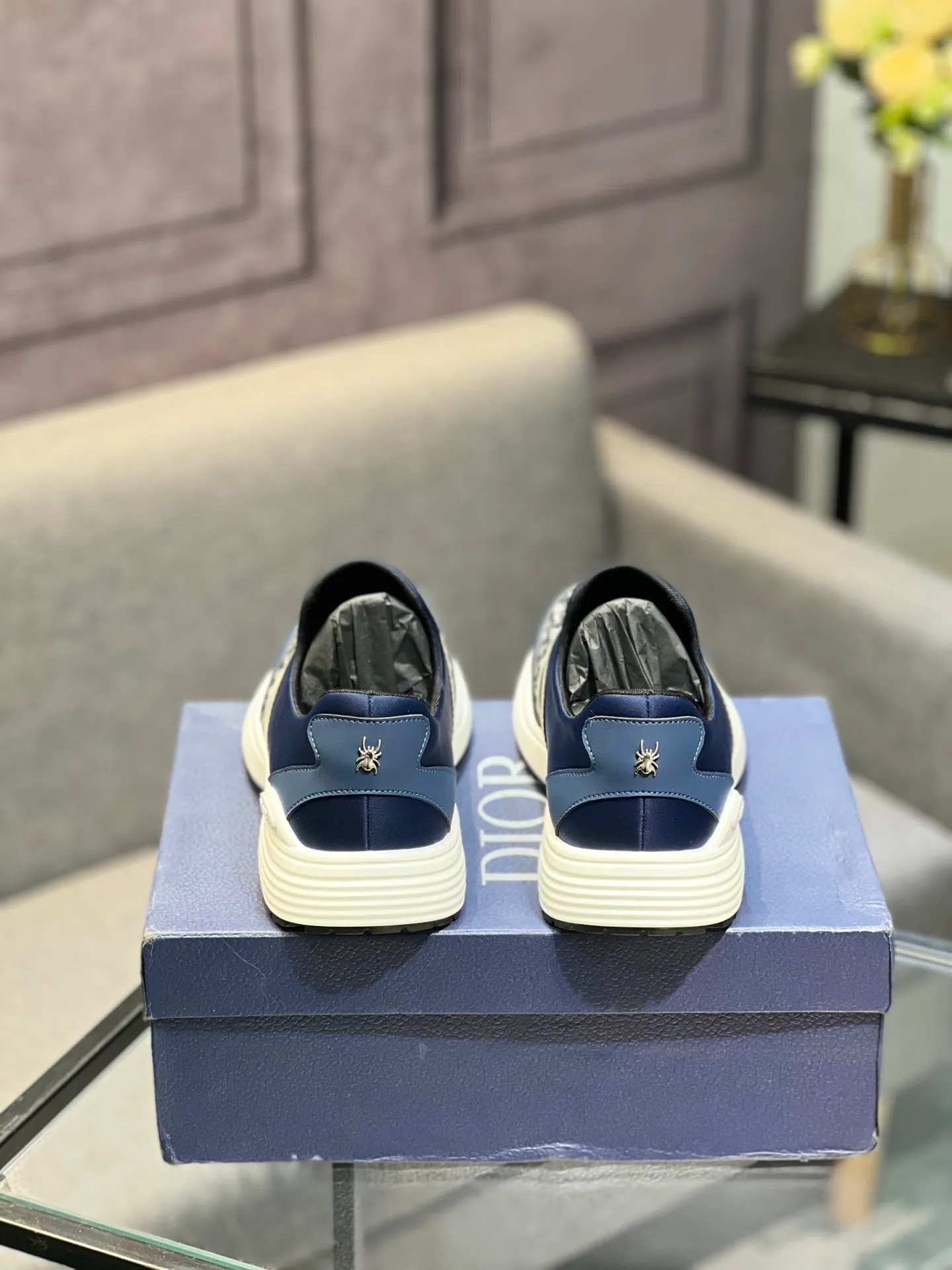Men's shoes 💰420 [Dior] popular men's shoes, cowhide material splicing, mesh lining, original factory special sole, 38-45 (45 customized, non-refundable)